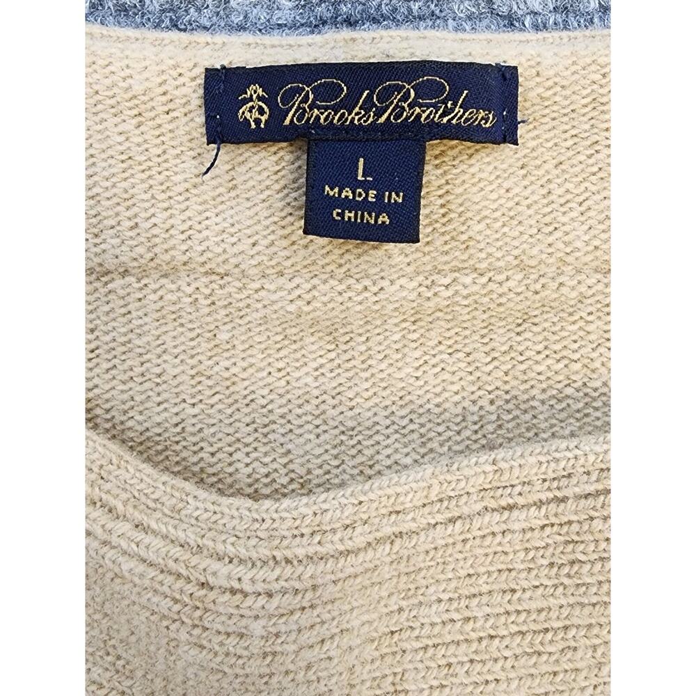 Brooks Brothers Sweater Womens Large Beige Tan Lambs Wool Soft Cozy Cottage Bow - Picture 2 of 15